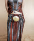 Striped Slit Drawstring Skirt